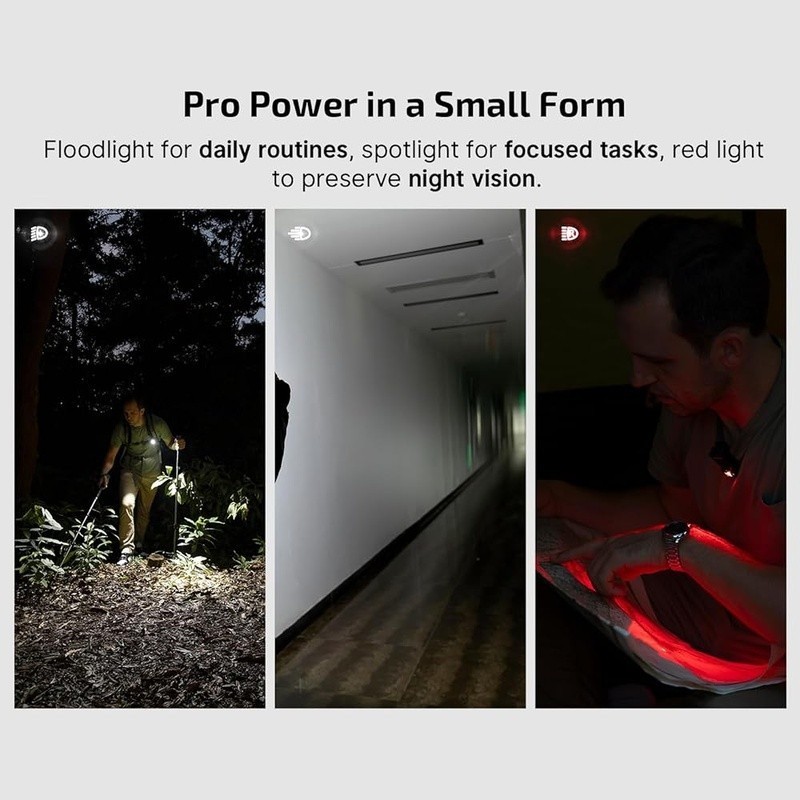 EDC Clip-on Flashlight 500lm Waterproof Rechargeable USB-C Spotlight Floodlight