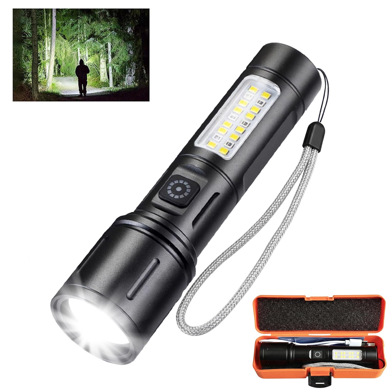 Rechargeable Flashlight High Lumens IPX4 Waterproof Durable 1 Pack