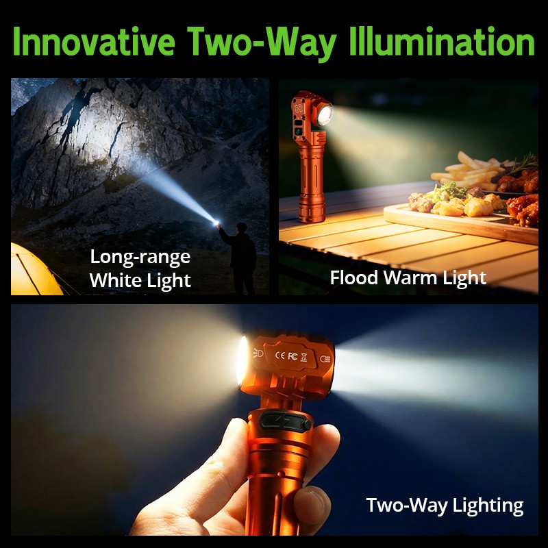 Tank007 LED Rechargeable Flashlight Magnetic Work Lights 1400 Lumens Waterproof