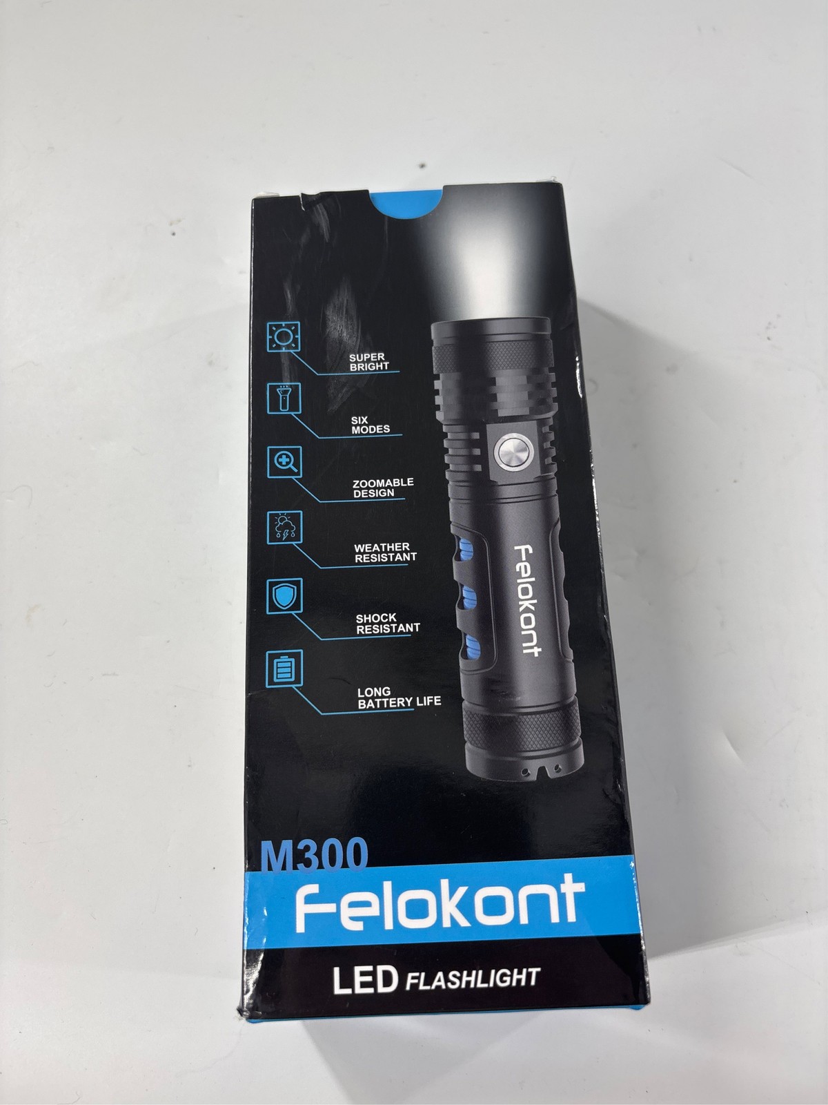 LED Rechargeable Flashlights 1600 High Lumens, 36 Hour Long Runtime, M300 Fast C