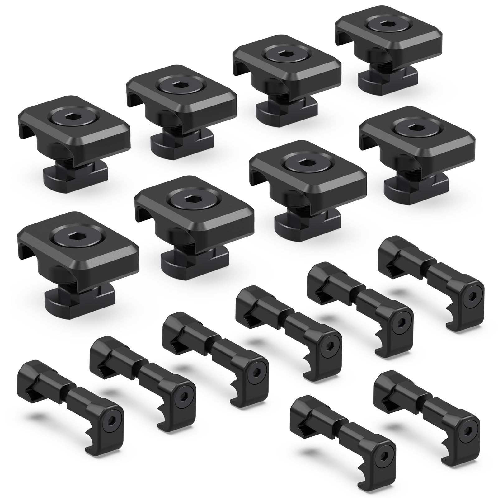 Pressure Switch Cable Management Kit for M-LOK/Picatinny Rail – 16 Pack, Black