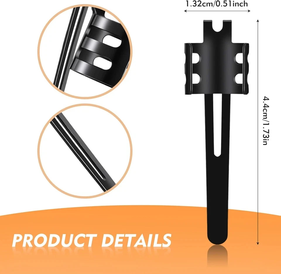20 Pieces Replacement Flashlight Clip for Removable Accessories, Black Pocket Cl