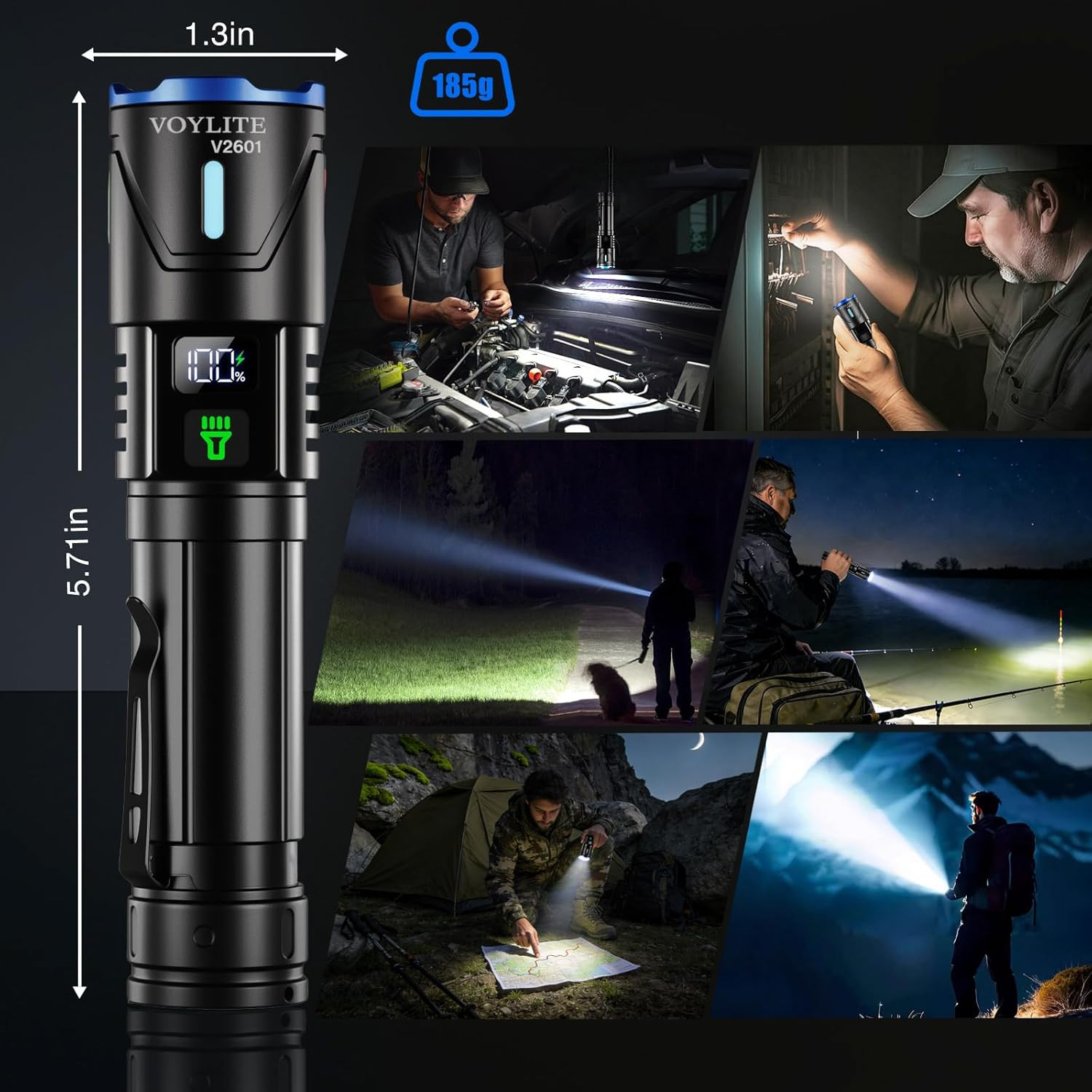 Flashlights High Lumens Rechargeable 2 Pack Super Bright 100000 LM | LED Flashli