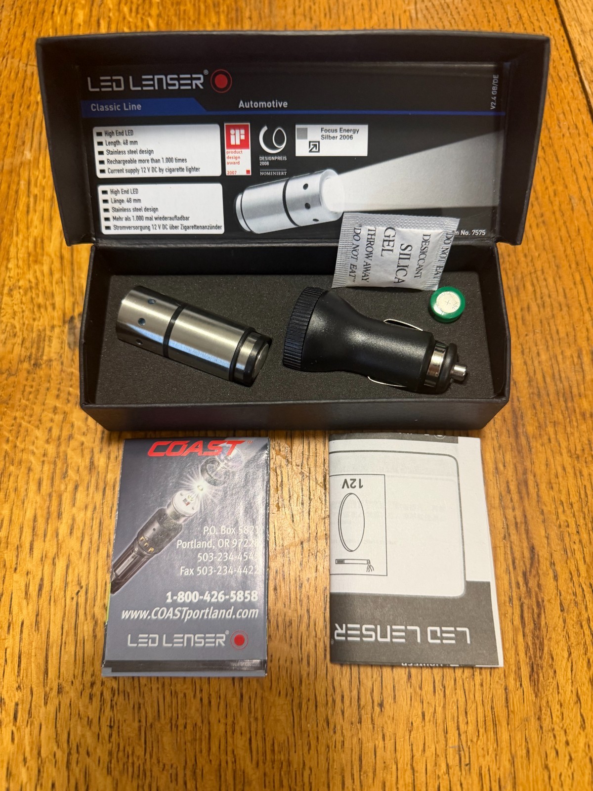 LED LENSER / Coast AUTOMOTIVE LED Flashlight – Rechargeable in 12V Aux Outlet