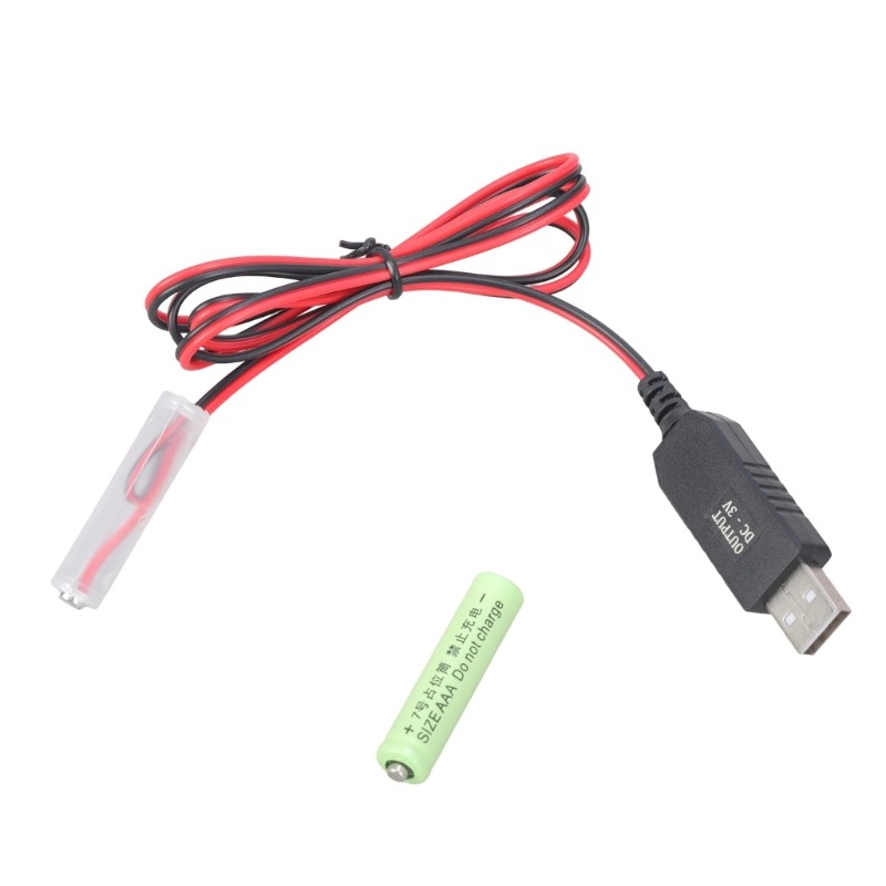 Universal USB 5V to 3V 2Pcs 3A Battery Eliminators USB Power Supply Cable