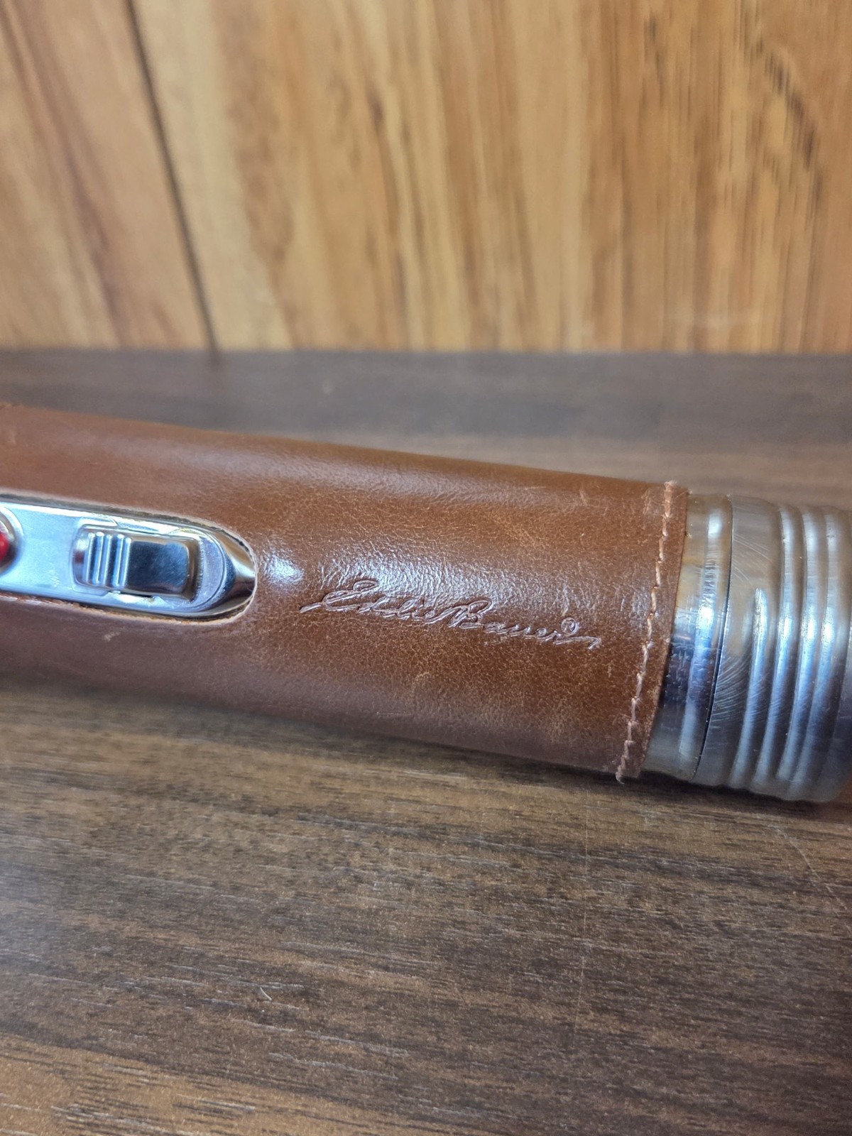 Eddie Bauer Classic Flashlight Working Tested Plastic Leather Handle Promotional