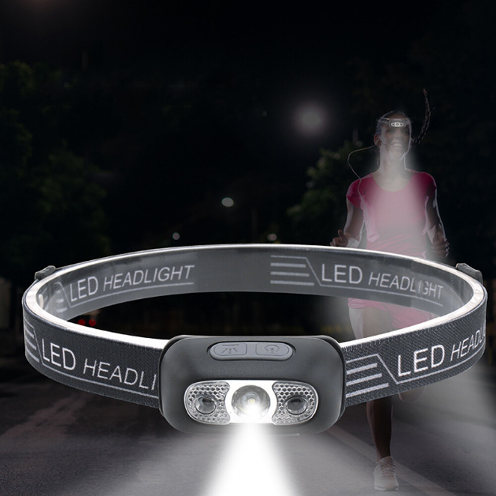 LED Headlamp USB Rechargeable Flashlight Waterproof Outdoor Headlight Lamp Torch