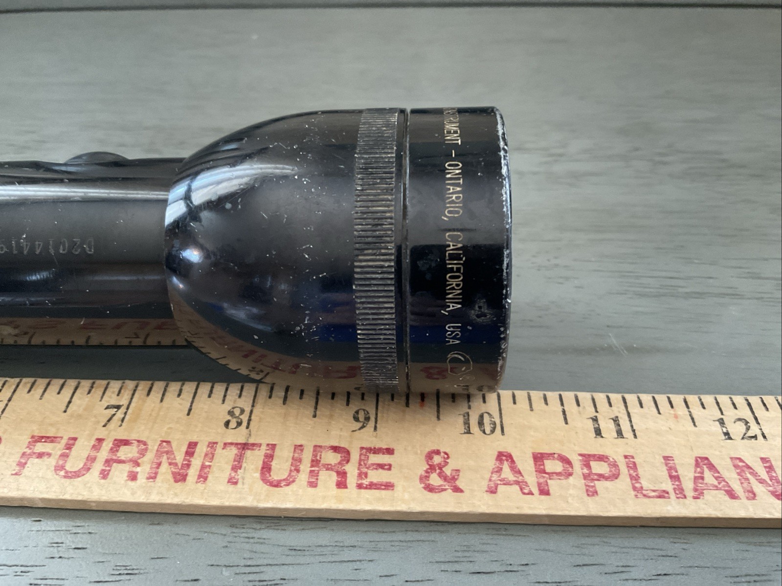 Vintage MAG-LITE 10” Mag Instrument 2 D Cell Black Flashlight Heavy Made In USA