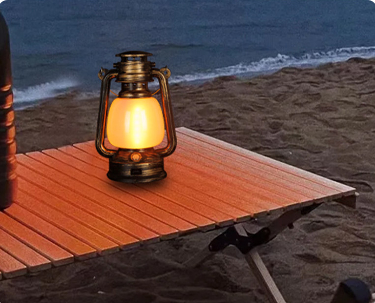 Vintage Lantern Portable Camping Bar Lamp w/Handle Atmosphere Light Power Bank 8