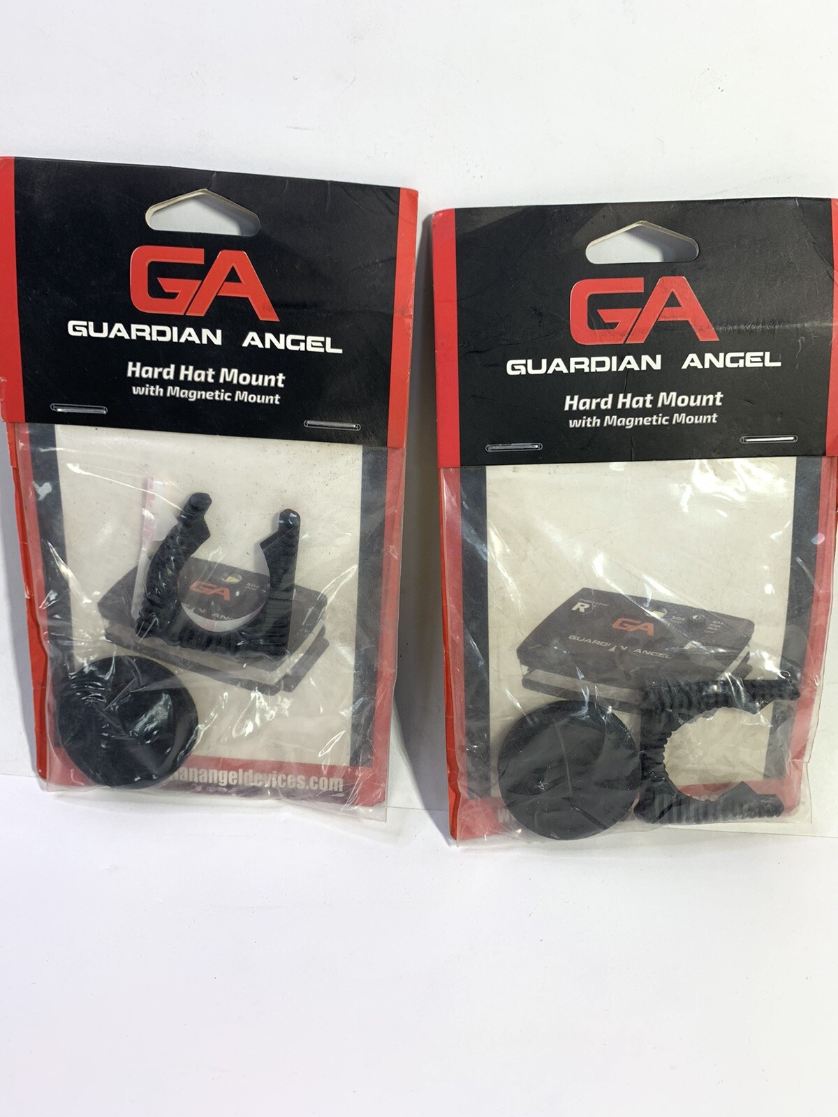 Qty-2 Guardian Angel Magnetic Rubber Hard Hat Helmet Flash Light Mount ELT-HHM