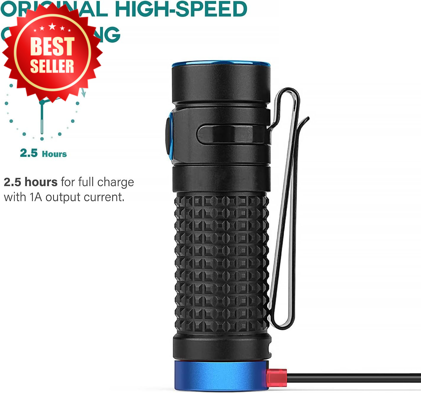 Replacement Olight MCC3 Magnetic Charger Baton3 Warrior Mini2 Seeker 3 Pro US