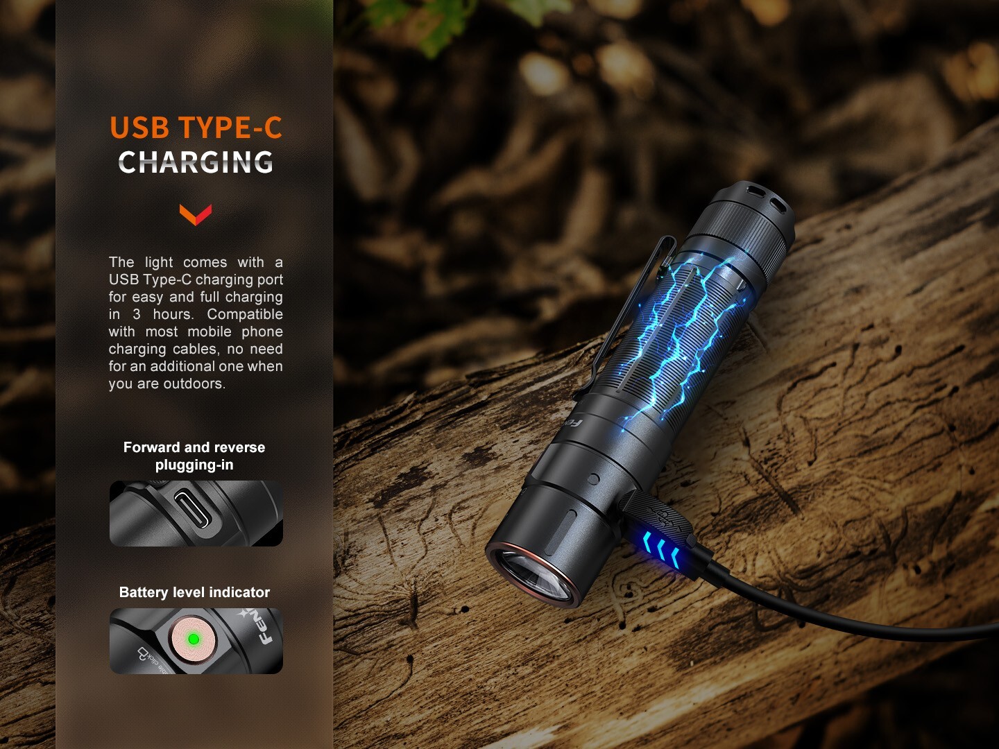 Fenix E35R EDC 3100 Lumens USB-C Rechargeable Flashlight (Navy Blue Maze)