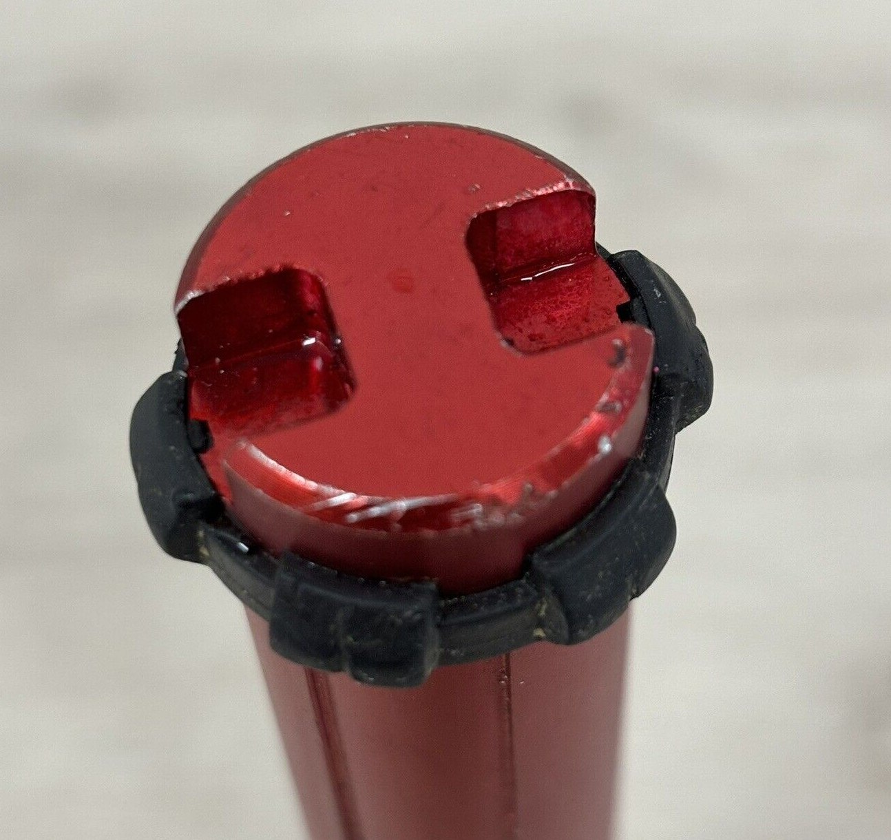 SNAP-ON Small Flashlight Red Anodized Aluminum Metal 7.25” Mini Light Tool