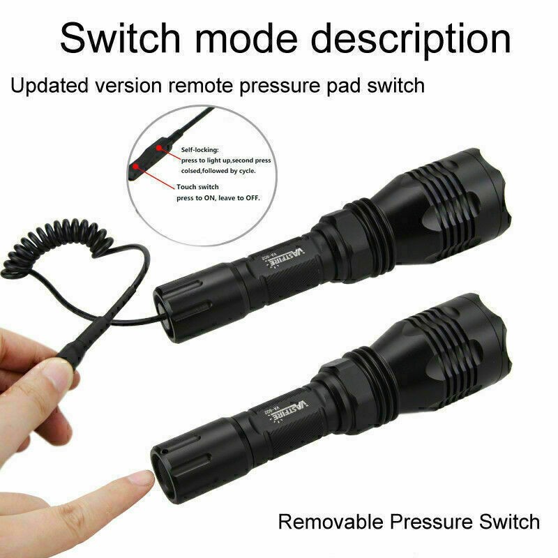 Hunting Red/Green/White Light 3LEDs Flashlight Predator Torch w/ Two Free Mounts
