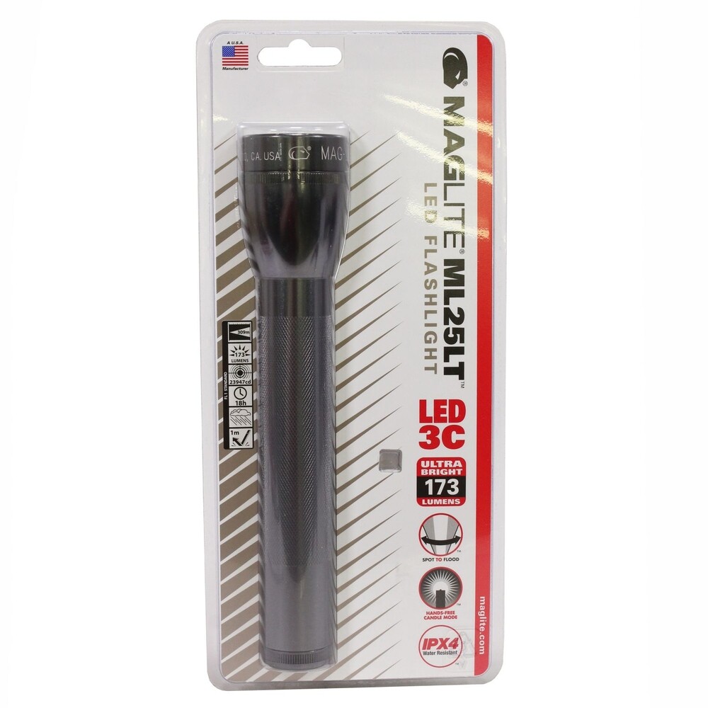 Mag Instrument Inc Ml25Lt-S3016 Maglite Ml25Lt 3-Cell C Black Led Flashlight