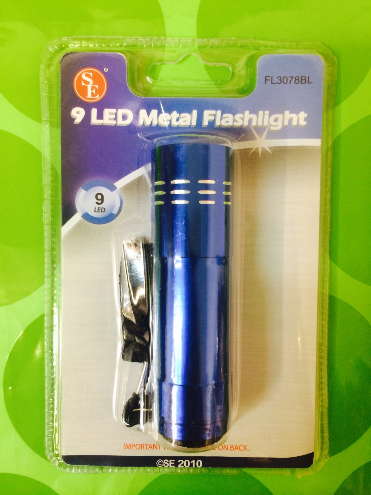 SE 9 LED Metal Flashlight Blue Aluminum NEW Camping Home ~ Free Shipping!!