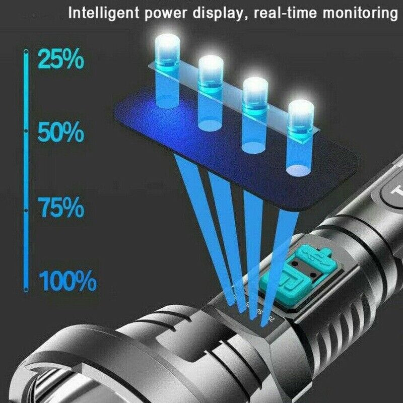 Super Bright LED Tactical Flashlight Hunting Torch Rechargeable Battery