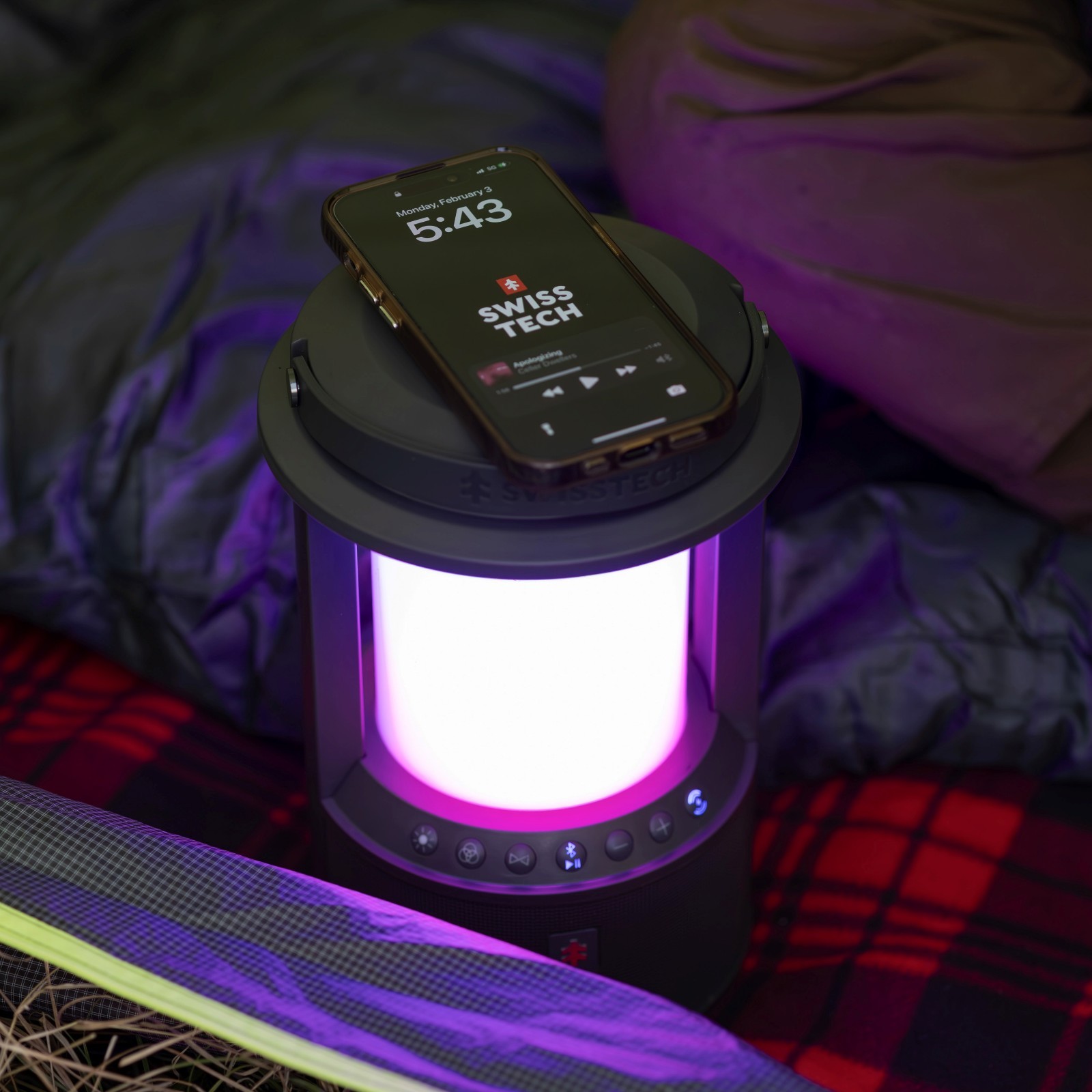 Swiss Tech Smart LED Lantern & Bluetooth Speaker, 2800 Lumen, Rechargeable Outdo