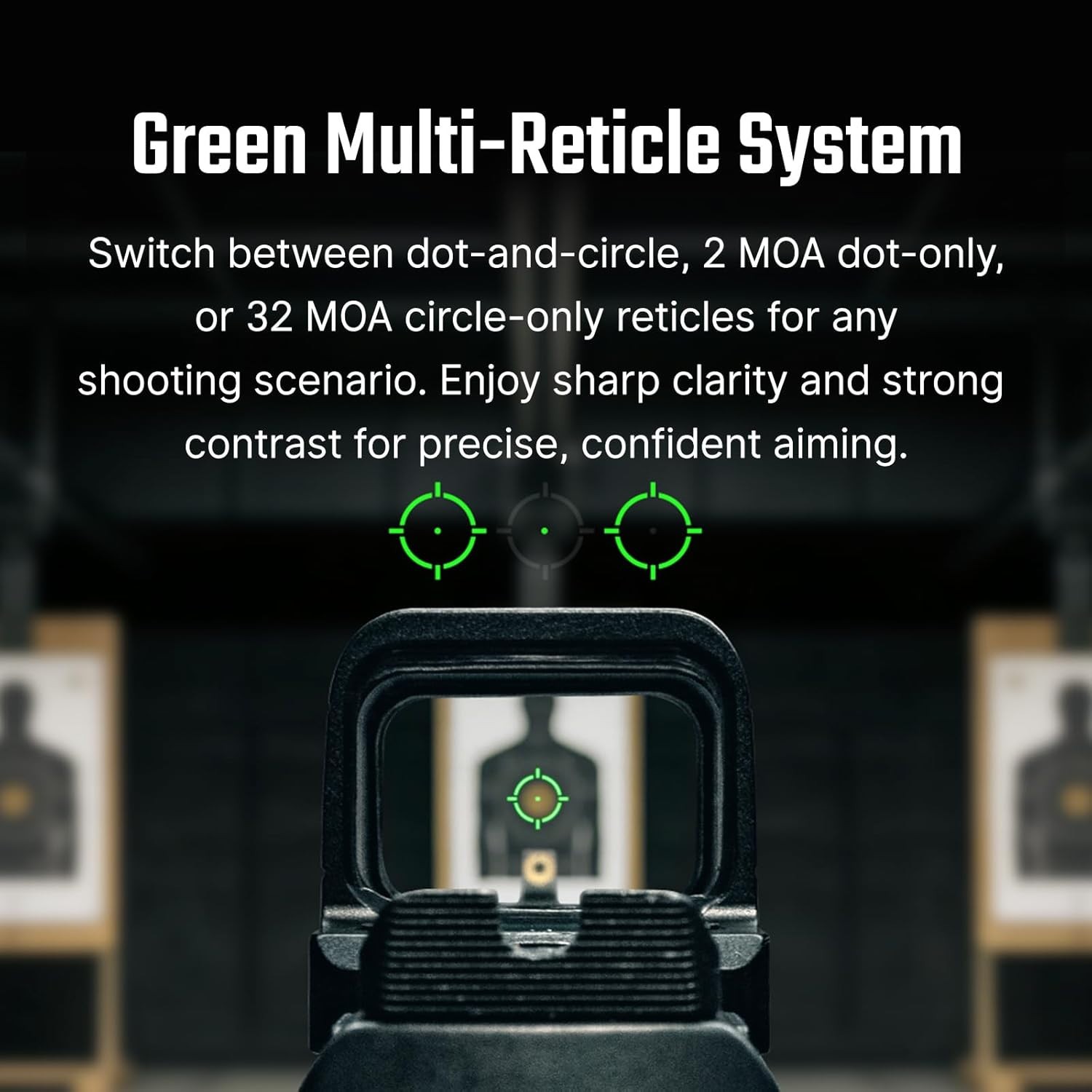 Osight SE Green 2 MOA Dot/32 MOA Circle Enclosed Optic, with RMSc Footprint