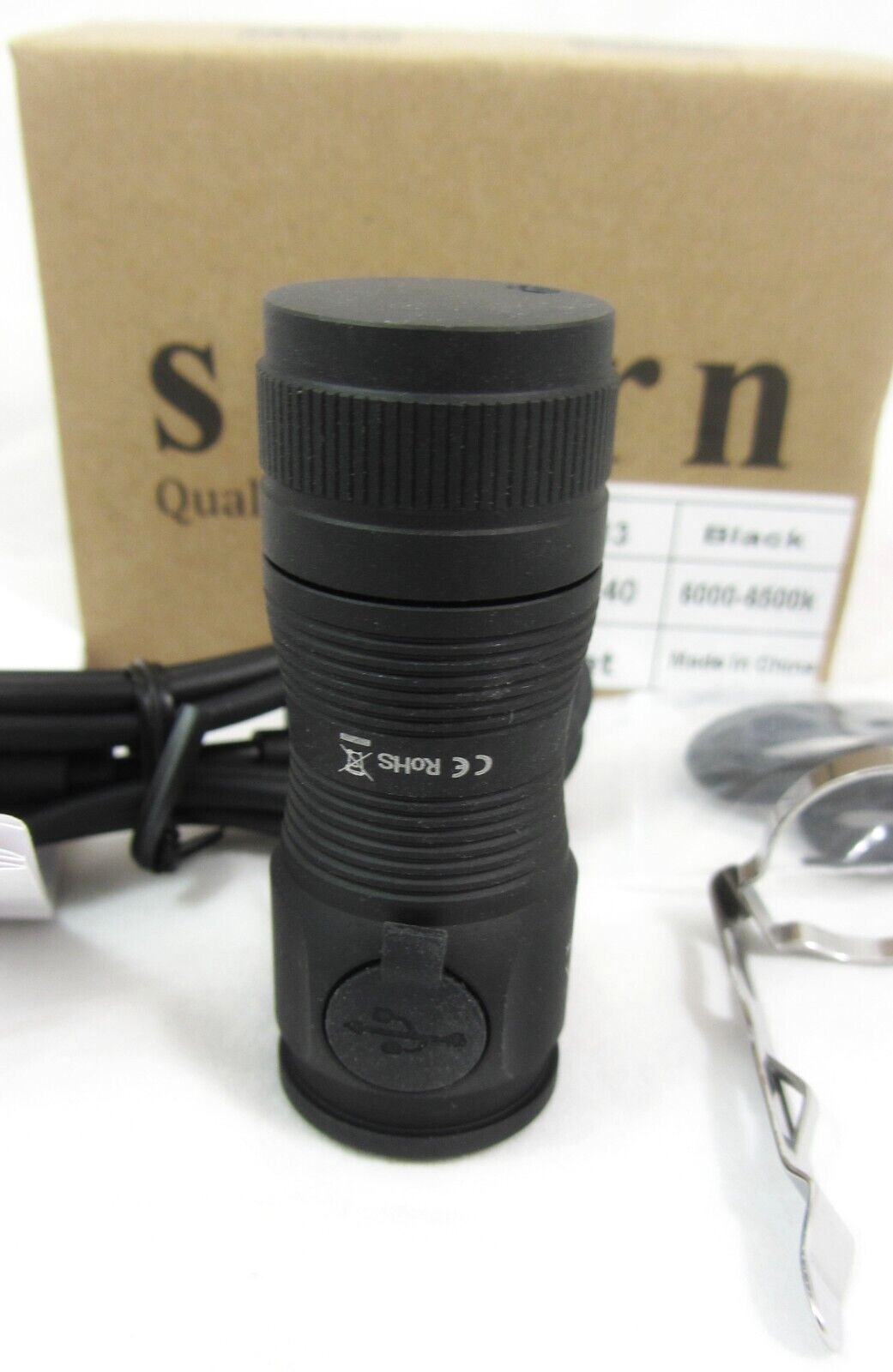 SOFIRN SC13 Compact Mini USB-C Rechargeable 1300 Lumen LED Flashlight Kit Black
