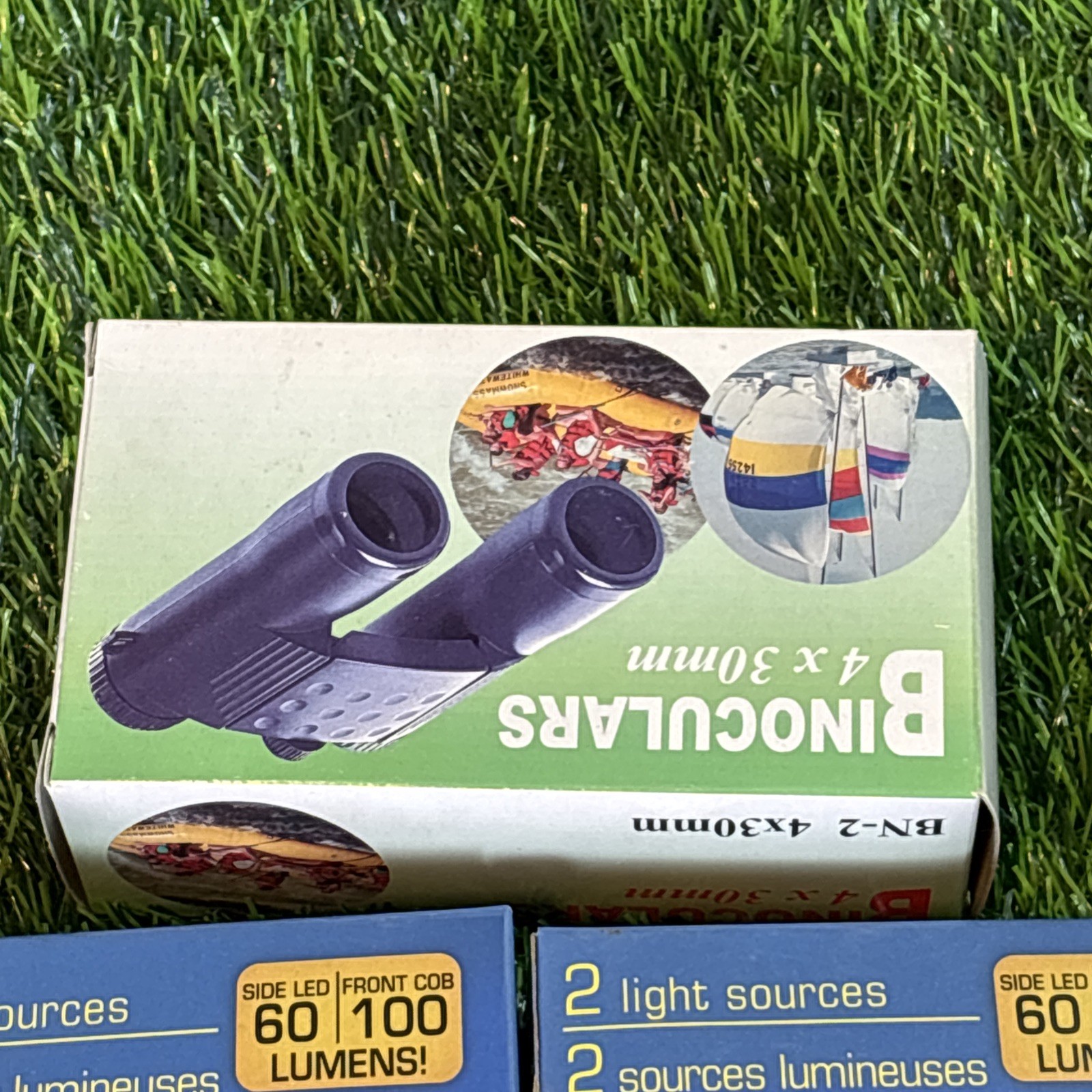 3pc Stocking Stuffer Set – 2 COB LED Work Lights & 4×30 Binoculars