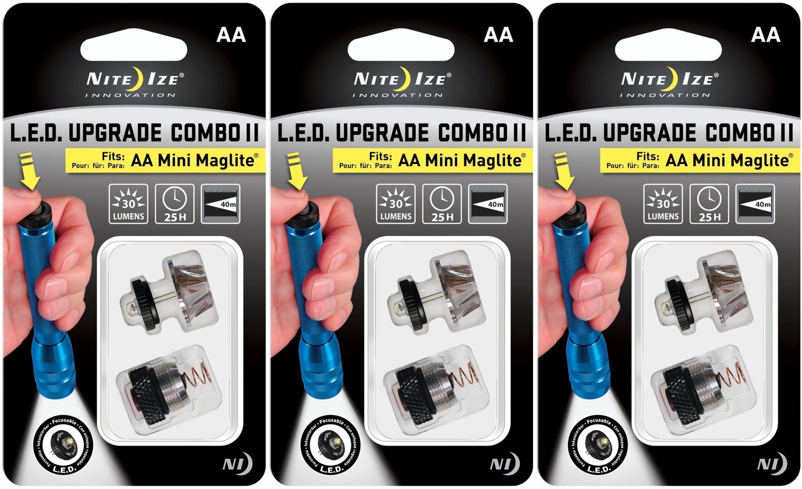 Nite Ize LED Upgrade Combo II Fits AA Mini Maglite (3-Pack)