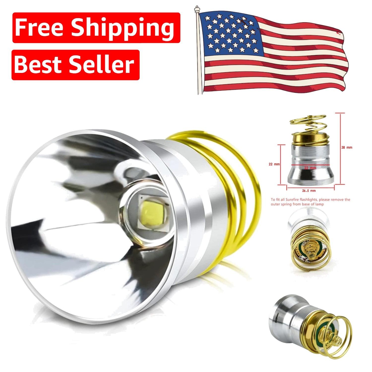 P60 Upgrade Kit: Ultra Bright 1200 Lumens LED Bulb for Flashlight Replacement