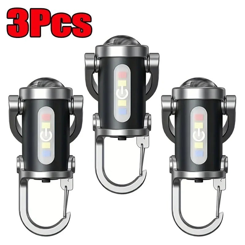 Super Bright LED Mini Flashlight USB Rechargeable Pocket Keychain Torch