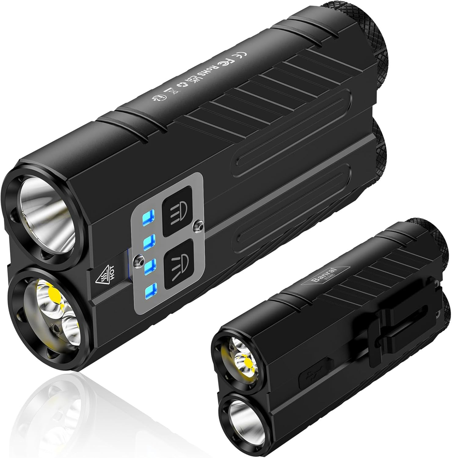 Rechargeable 3100 Lumen Tactical Flashlight 2-Pack for Home, Car & Camping