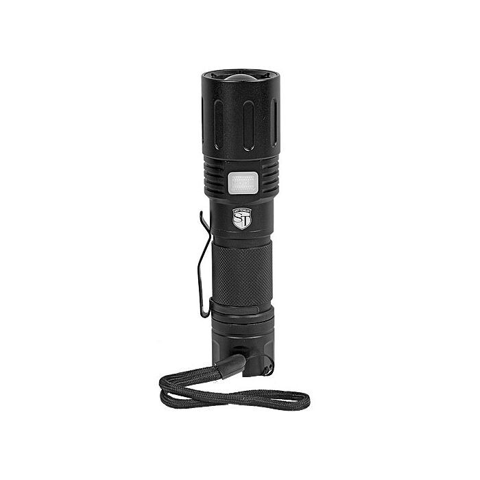 Safety Technology Zoomable Flashlight 3000 Lumens LED Bright Self Defense Black