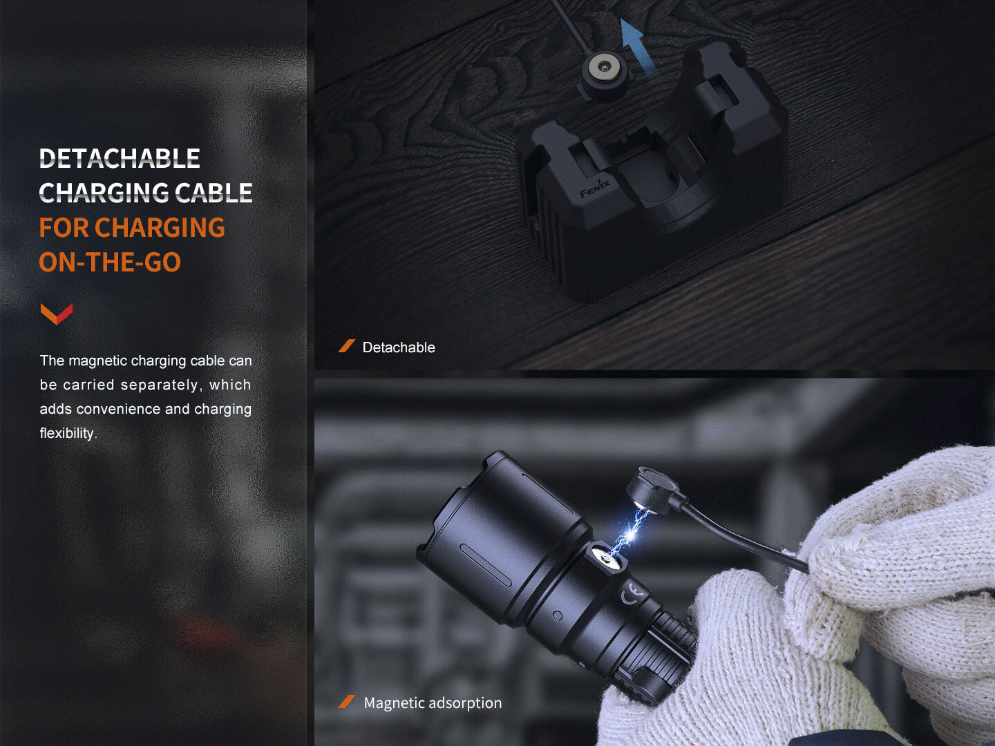 Fenix WF26R 3000 Lumen Rechargeable Flashlight with Mountable Charging Cradle