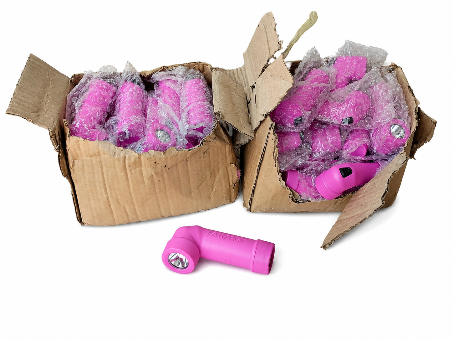 Synergy LED Flashlight Pink – Bulk Lot of Approx. 60+ Flashlights Battery Operat