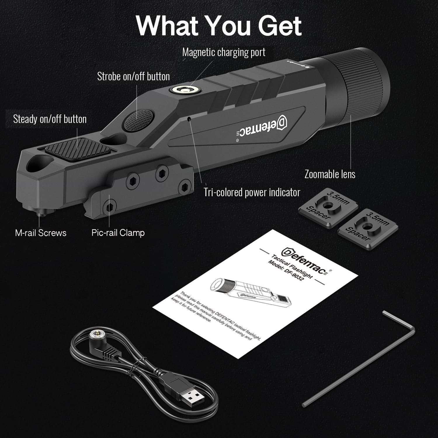 DEFENTAC 1750lm Zoomable (Pic+M, Polymer), Pic+M White LED
