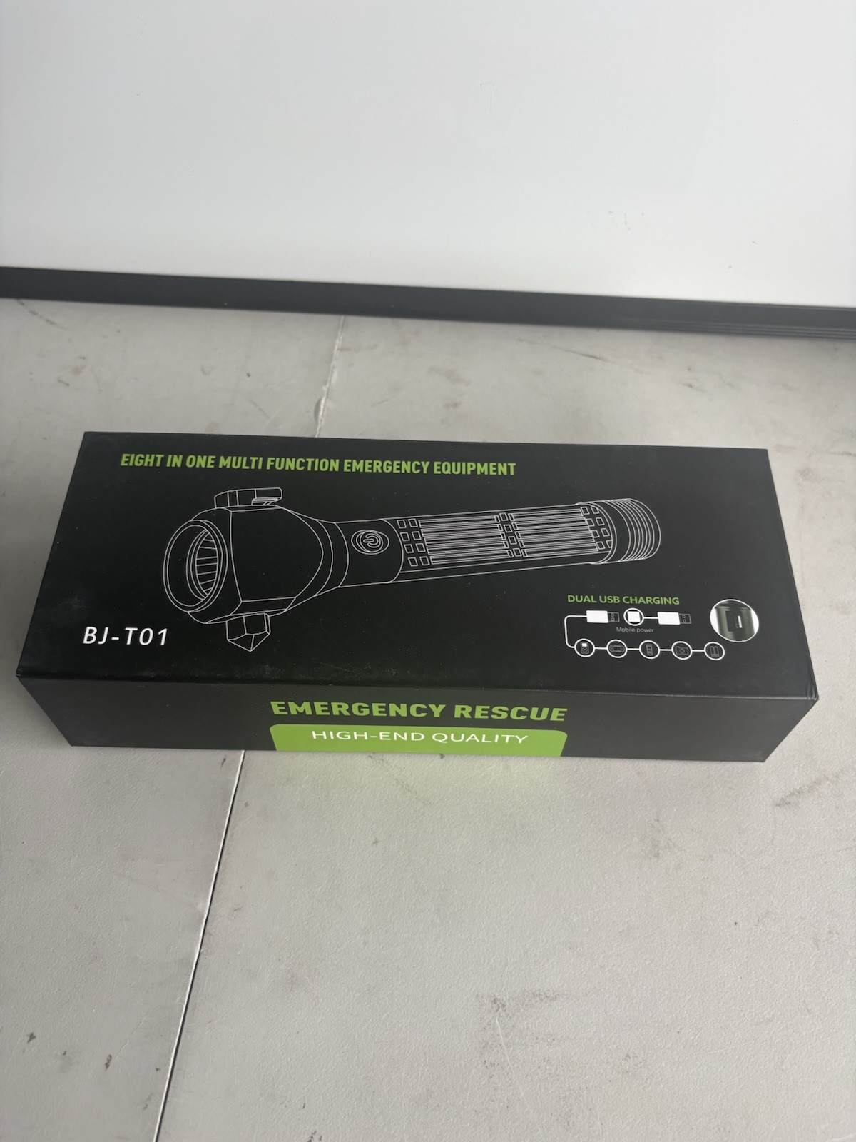 8 in 1 Multi Functional Rechargeable LED Flashlight Emergency Equipment BJ-T01