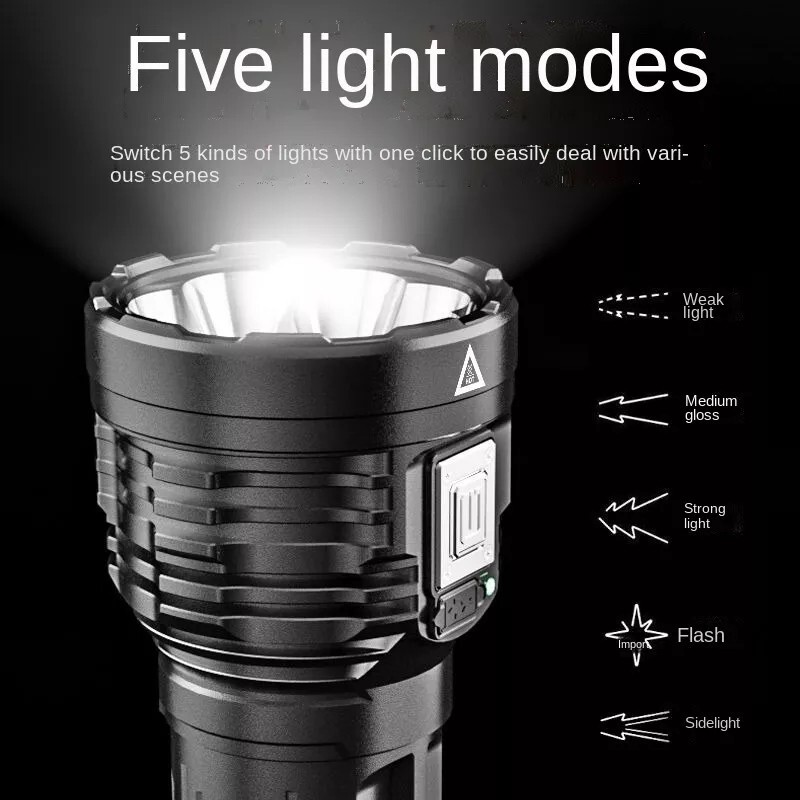 Super Bright 12000000LM 8 LED Flashlight USB Rechargeable Tactical lights Lot