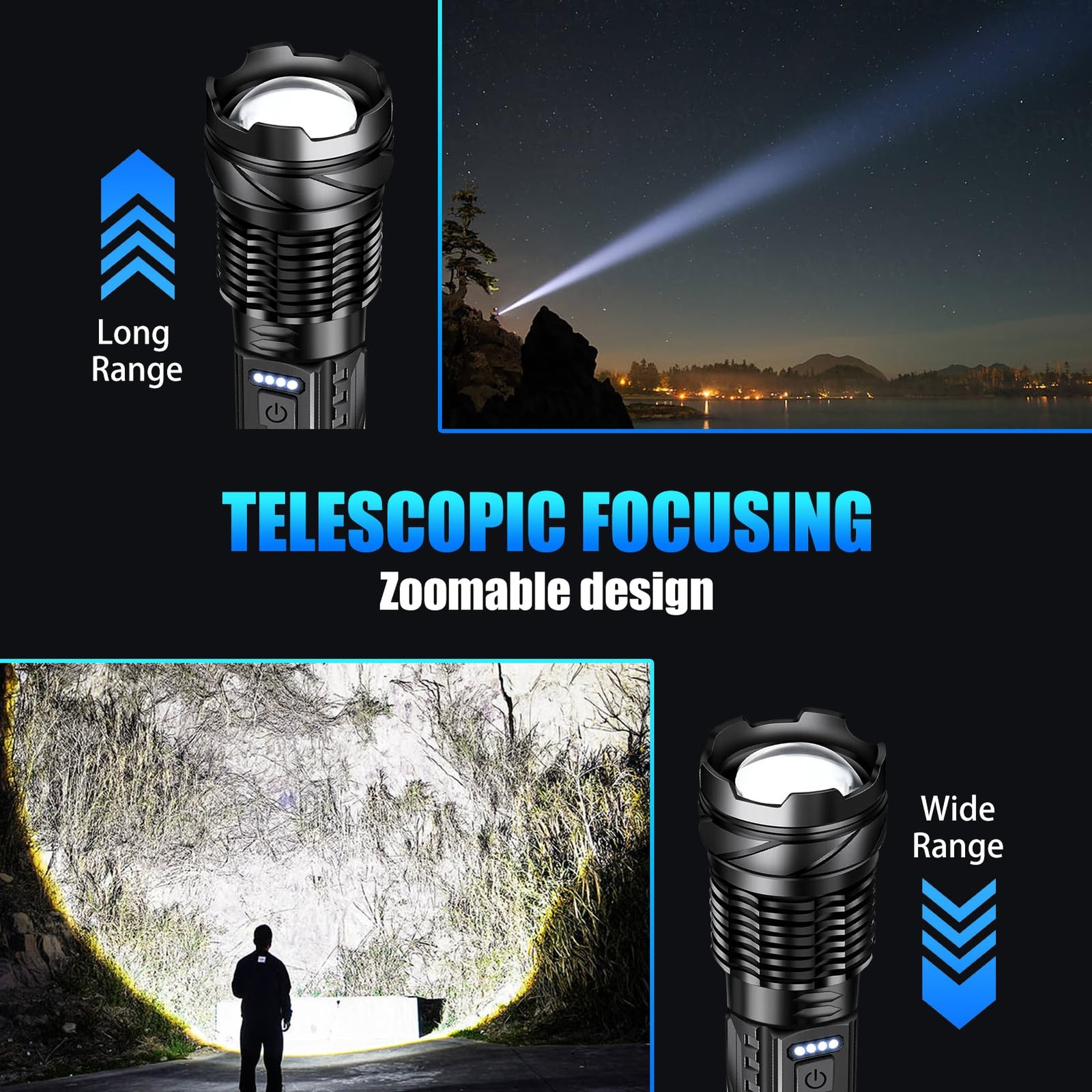 2 Packs of Flashlights for Home, Night Walking, Camping, Emergency
