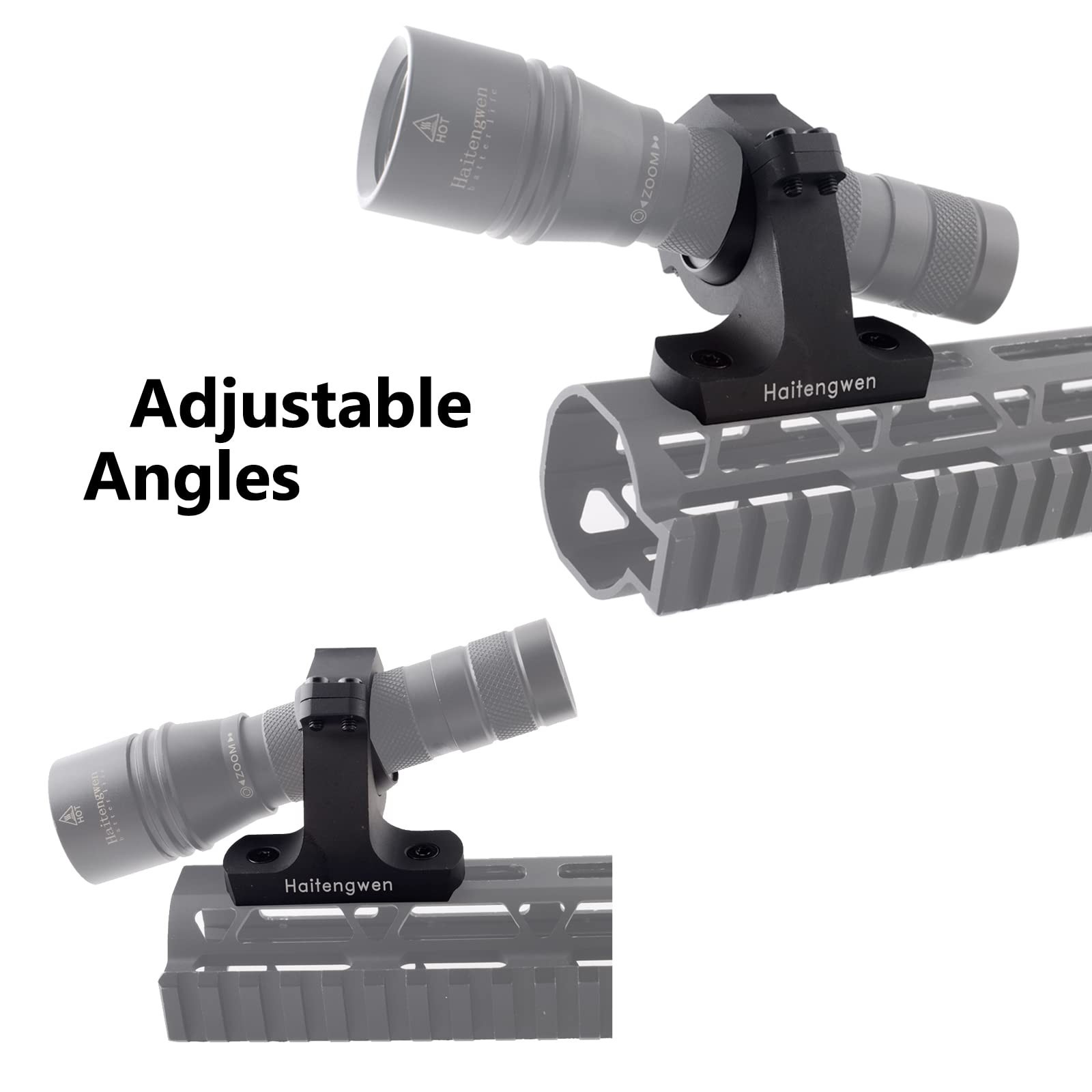 Flashlight Mount for Mlok Offset Ring Mount Adjustable Angle 1.18 1 Inch