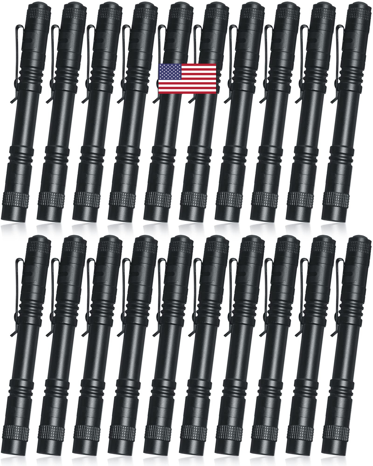 20 PACK LED Flashlight Clip Mini Light Penlight Pocket Portable Pen Torch Lamp