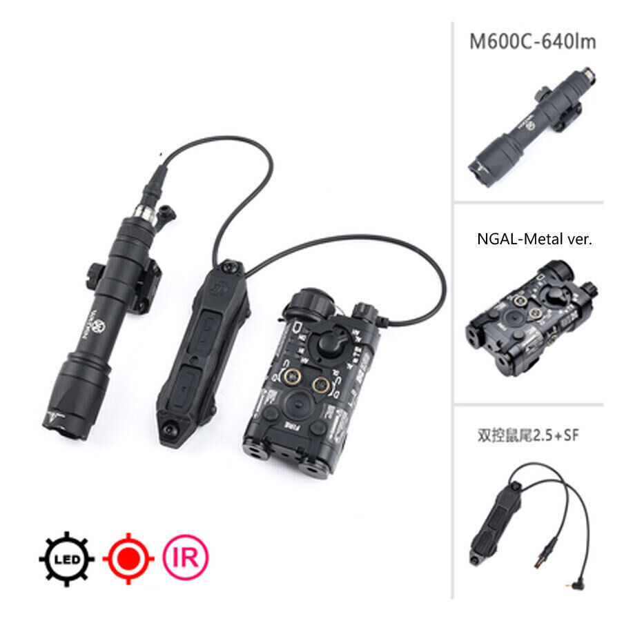Hunting Metal NGAL Red Green Blue laser IR laser Dual switch M300 LED Flashlight