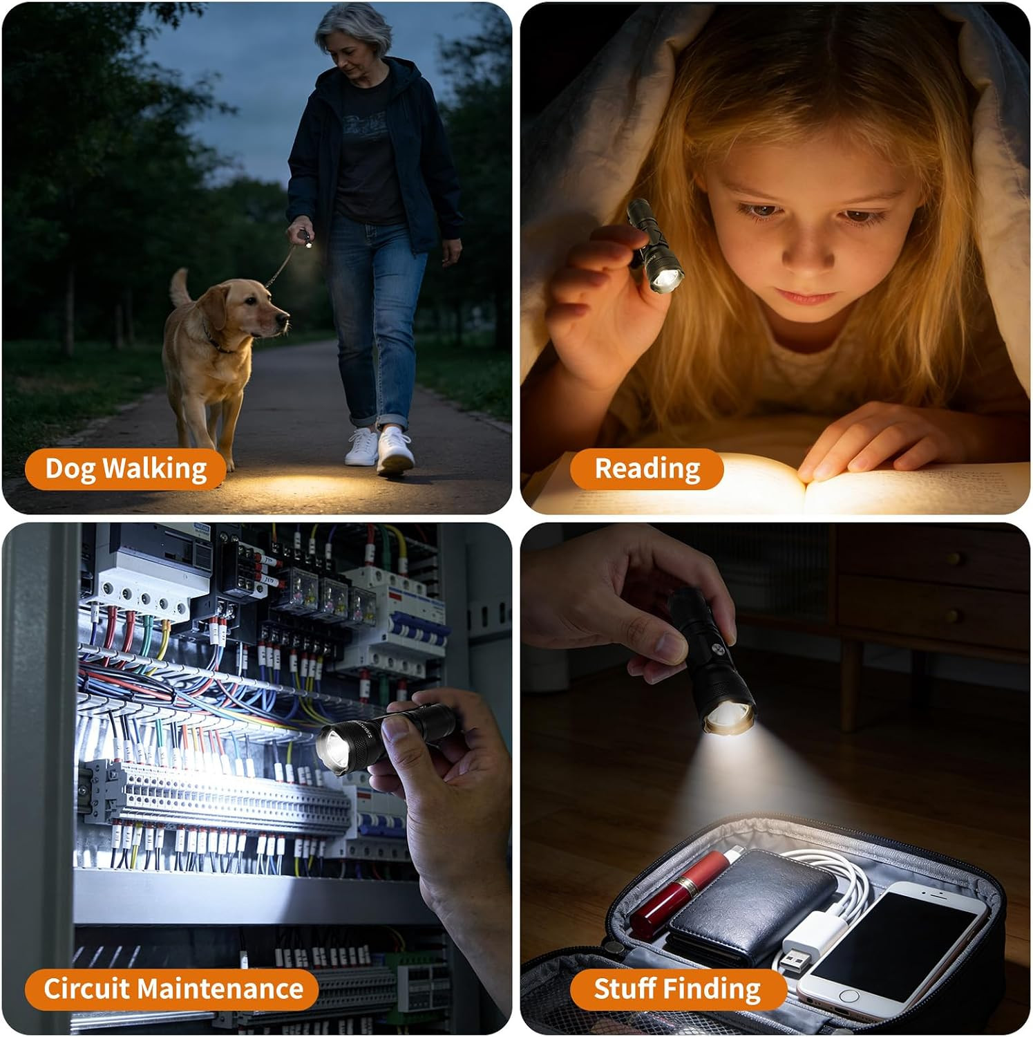 Pocket Flashlight Rechargeable with 1200 Lumens,Mini Small EDC Flashlights with