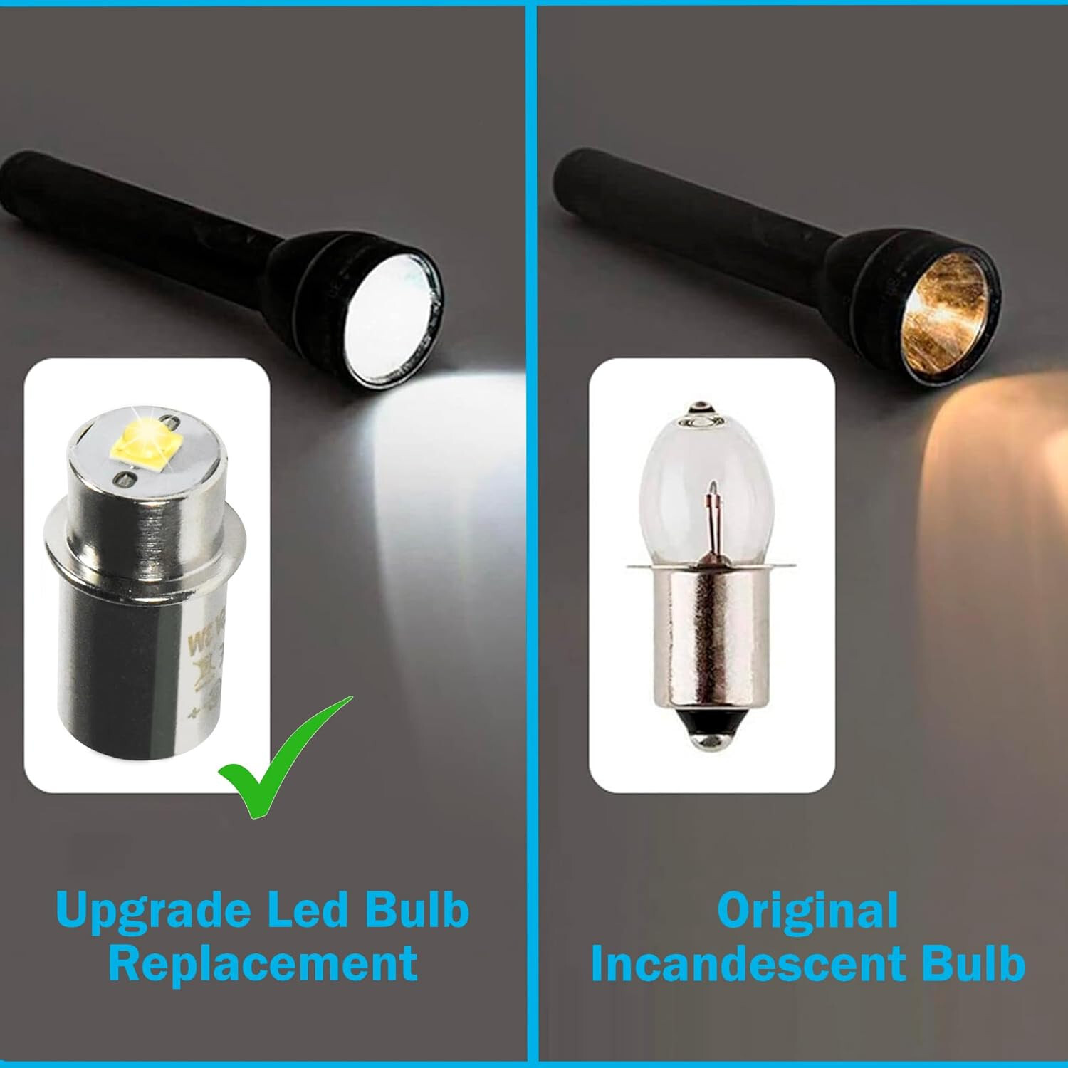 HQRP Glass Lens and 3W LED Bulb for Maglite 3-4-5-6 D/C Cell Torch Flashlights