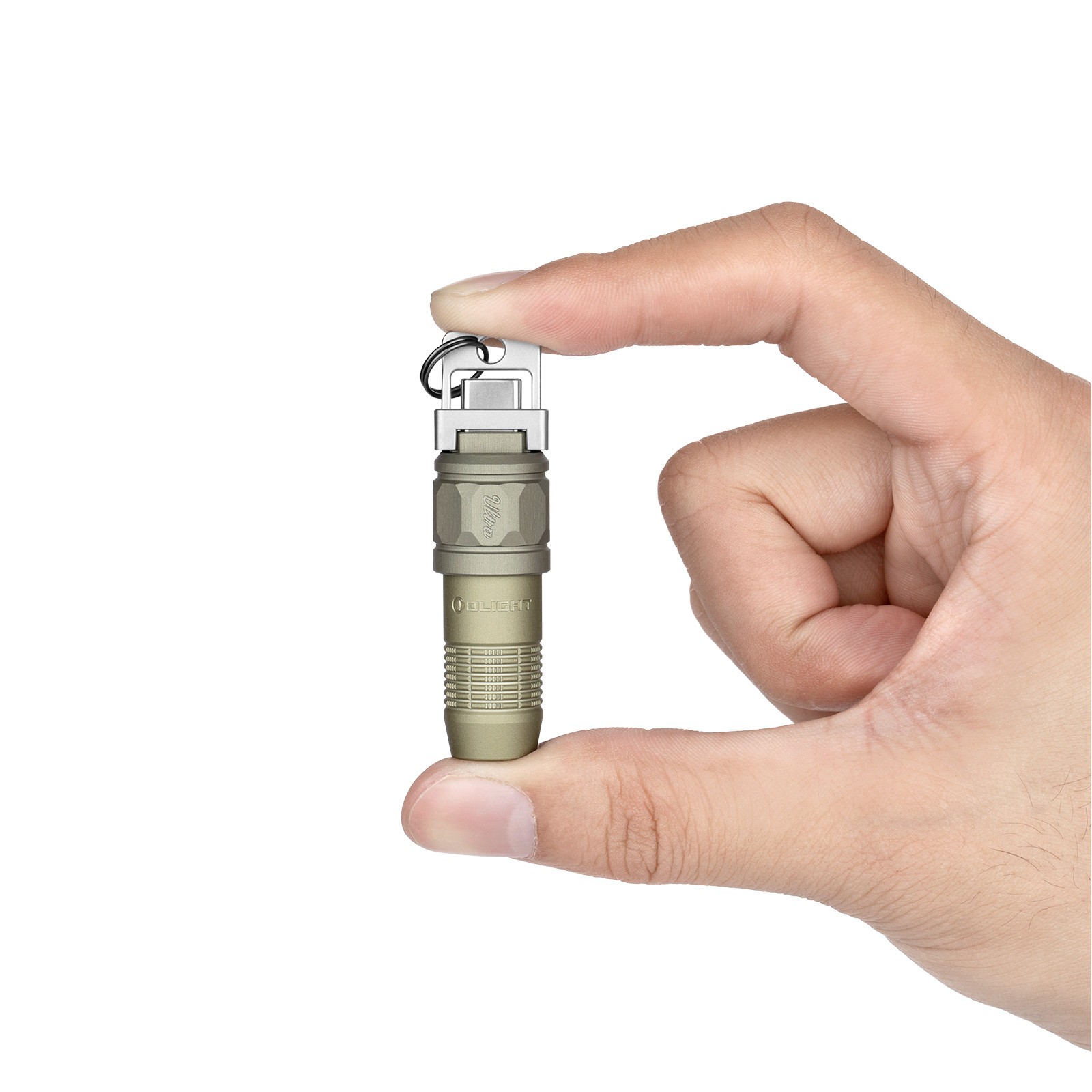 Olight iUltra Olive Green OAL Keychain Flashlight, 80 Lumens, USB-C Charging