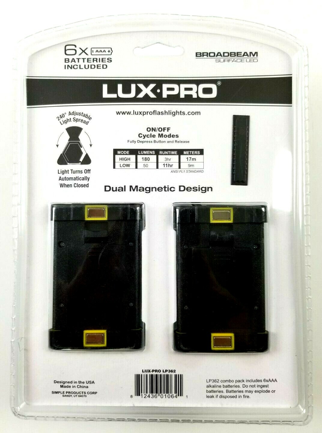 LUXPRO 2-Pack 180 Lumen Broadbeam LED Mini Triangle Area Light – NEW LP362