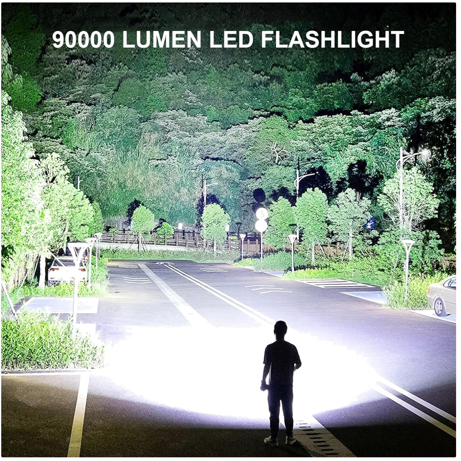 Super Bright 90,000LM Flashlight – Rechargeable & Durable