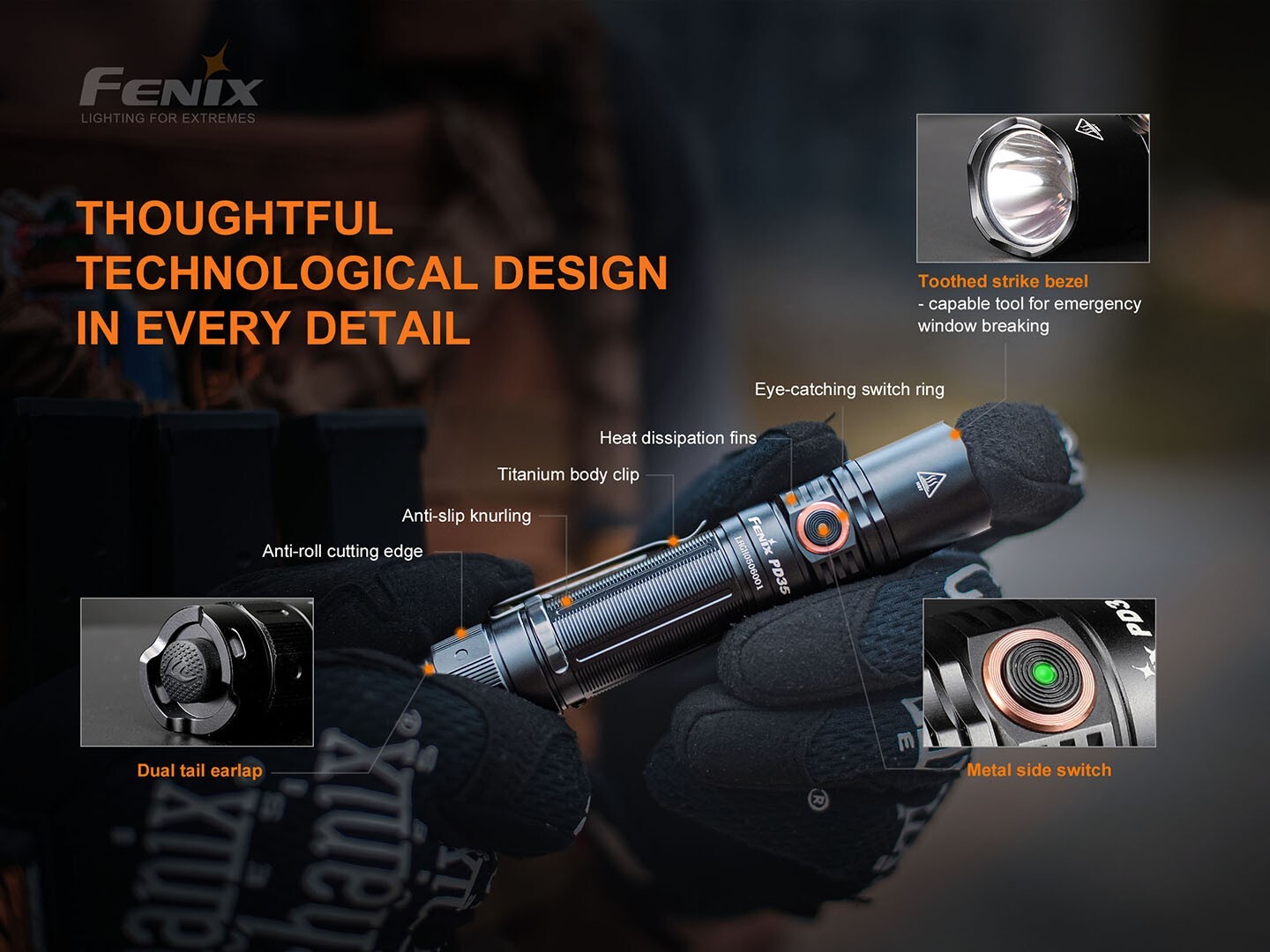 Fenix PD35 v3.0 1700 Lumen Flashlight with USB Rechargeable Battery