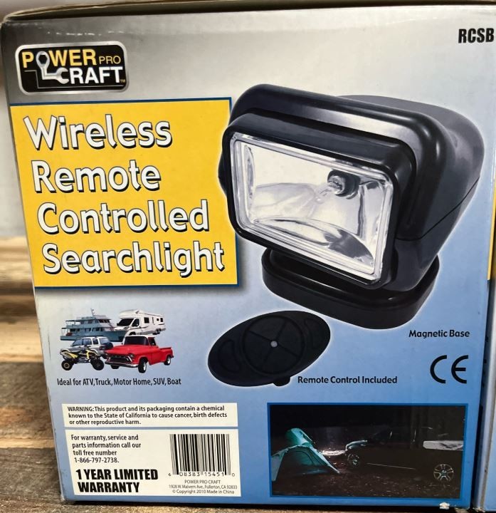 4 Million Candle Power Spotlight w/ stand, Remote Control & Rechargeable