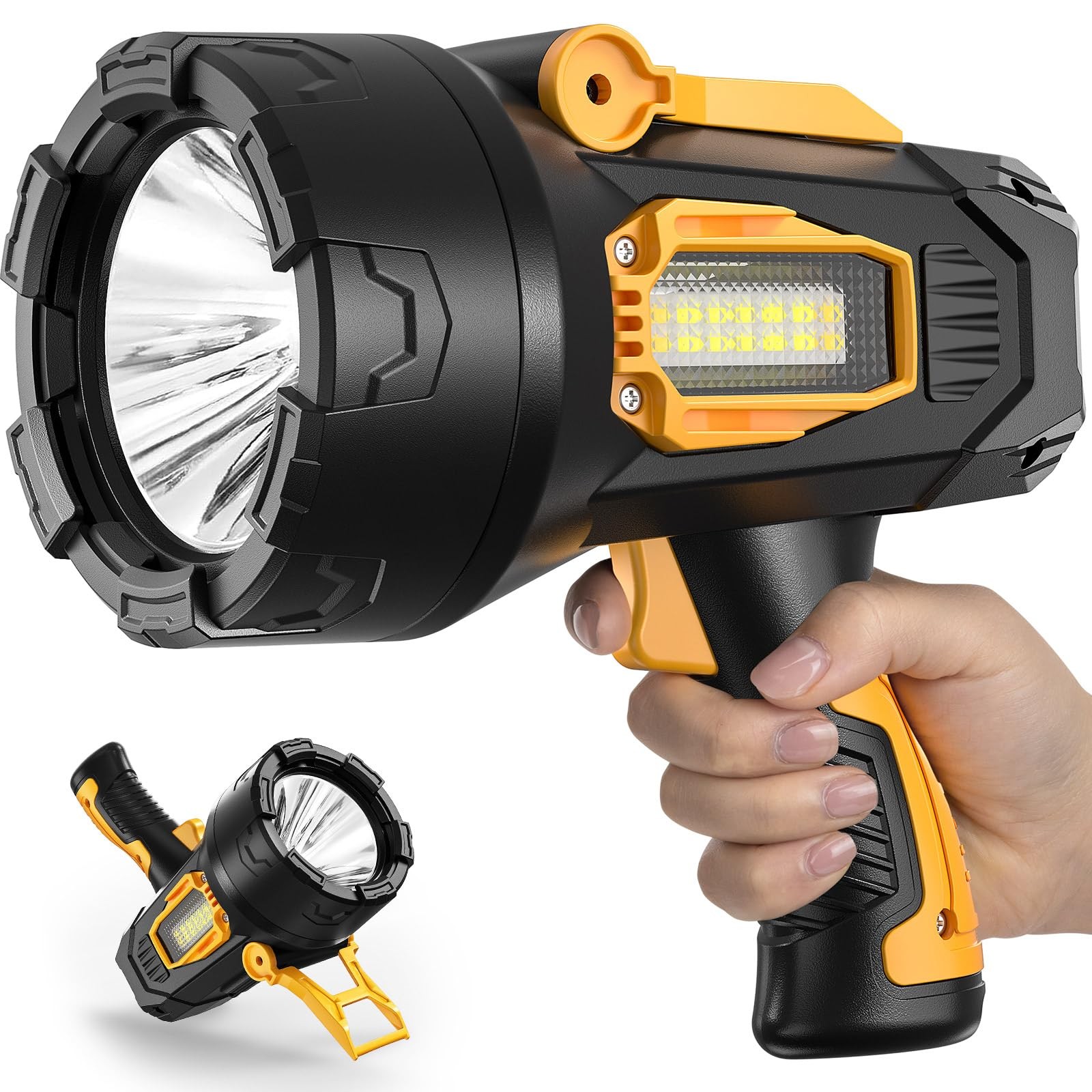 Rechargeable Spotlight, Super Bright 2,000,000 Lumens Led Flashlight Handheld…