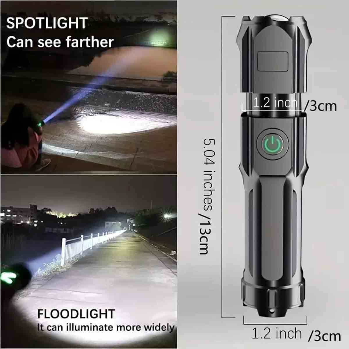 Rechargeable 990000LM LED Flashlight Tactical Super Bright Torch Zoomable New