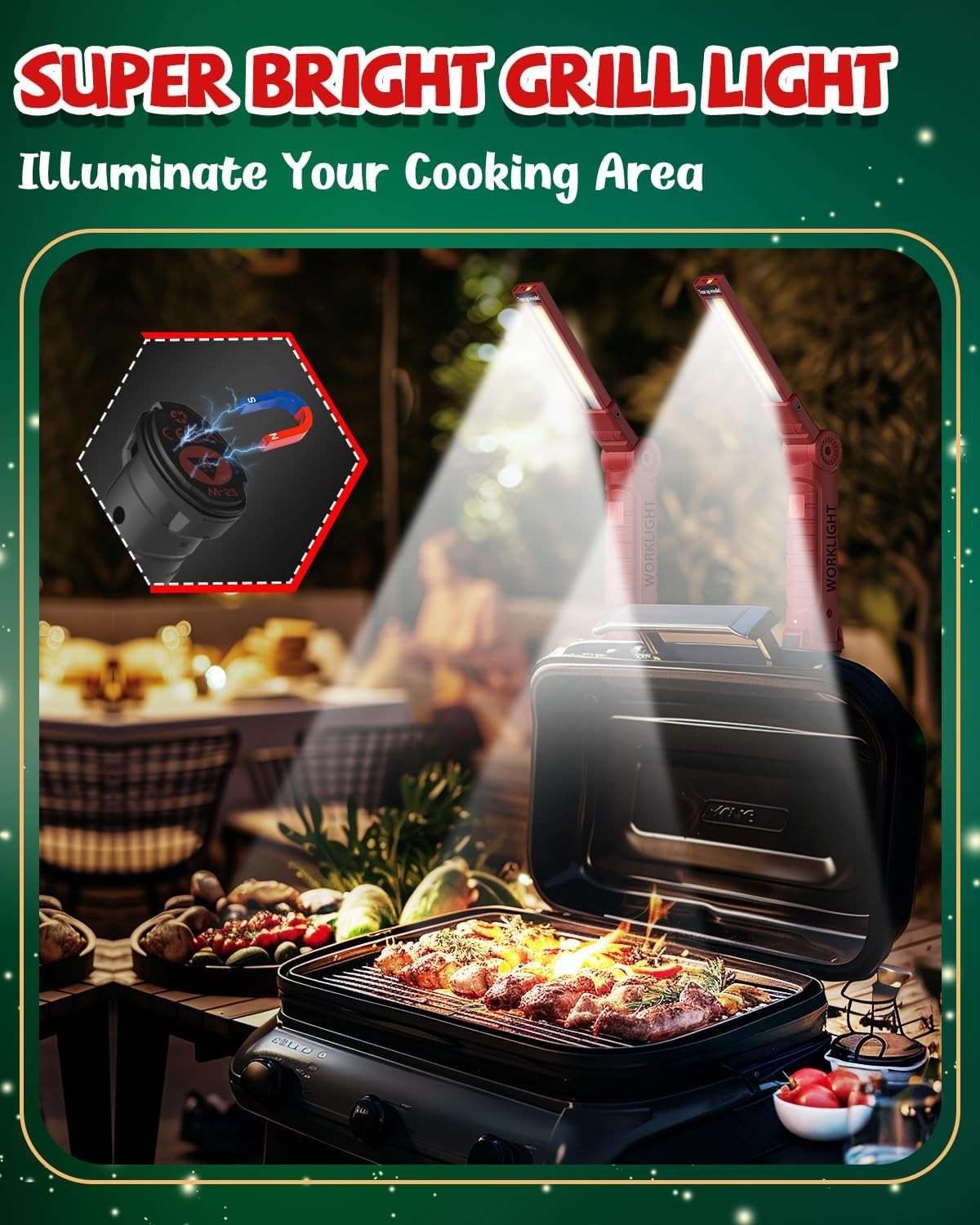 Ultimate Tool Gift: 4 Pack Rechargeable LED Work Lights with Magnetic Base