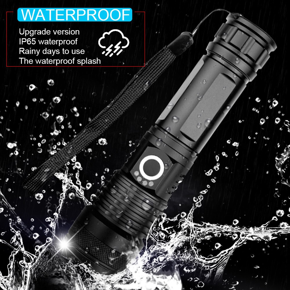 Super-Bright 90000LM LED Tactical Flashlight With Rechargeable Battery